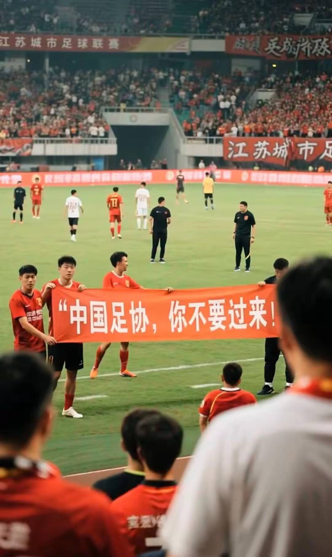 足球比赛场上掀起热潮,观众声势浩大 足球比赛场上掀起热潮,观众声势浩大